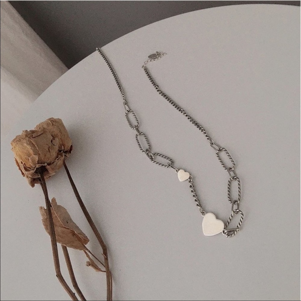 NEW NECKLACE 925 STERLING SILVER HEART NECKLACE - Picture 3 of 7